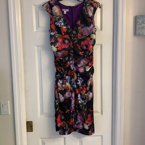 A floral sleeveless dress